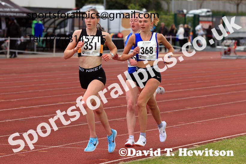 Senior and Under-20s Womens 5000 metres, 2024 Northern Senior and Under-20s Track and Field Champs, Middlesbrough.  Photo: David T. Hewitson/Sports for All Pics